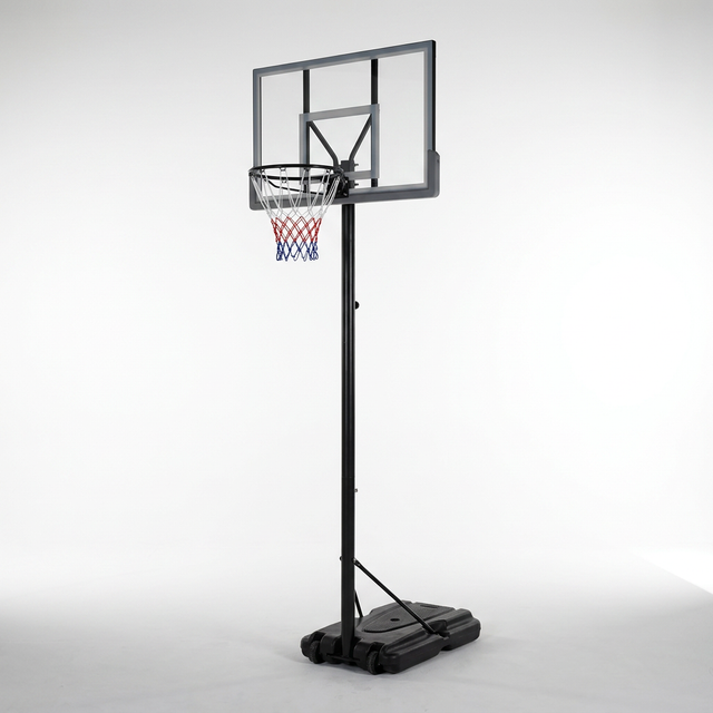 6.6 Ft. to 10 Ft. Adjustable Height Portable Basketball Hoop Goal Basketball System Basketball Equipment with Wheels — Studio Shot