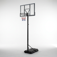 6.6 Ft. to 10 Ft. Adjustable Height Portable Basketball Hoop Goal Basketball System Basketball Equipment with Wheels — Studio Shot