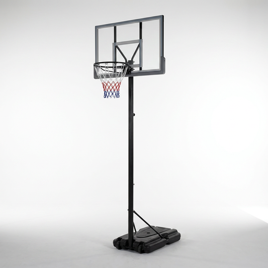 6.6 Ft. to 10 Ft. Adjustable Height Portable Basketball Hoop Goal Basketball System Basketball Equipment with Wheels — Studio Shot