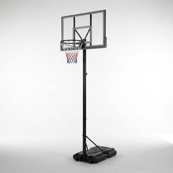 6.6 Ft. to 10 Ft. Adjustable Height Portable Basketball Hoop Goal Basketball System Basketball Equipment with Wheels — Studio Shot
