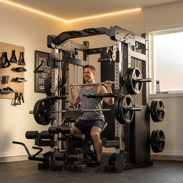 Smith Machine Cable Crossover Built for Full Body Training, Multi-Function Design, Durable Metal Frame