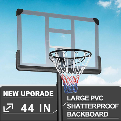 6.6 Ft. to 10 Ft. Adjustable Height Portable Basketball Hoop Goal Basketball System Basketball Equipment with Wheels