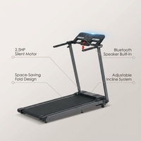 Folding Treadmill for Home - 2.5HP Motor, Incline, Bluetooth Speaker, 0.5-7.5MPH Speed, Compact Design - for Home Gym and Small Spaces — infographic