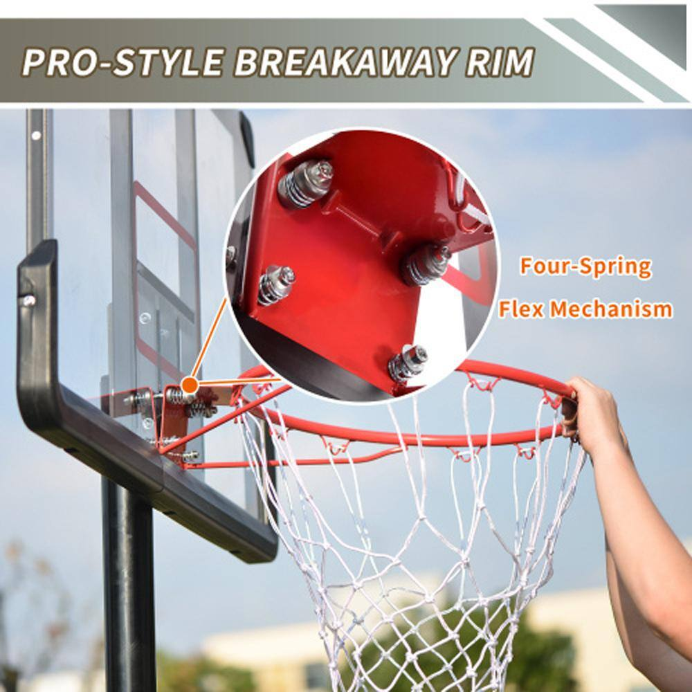 6.6 Ft. to 10 Ft. H Youth System Hoop Adjustment Portable Basketball Hoop Basketball System with Wheels