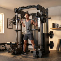 Home Gym Smith Machine Cable Crossover Weightlifting Sports Training — Lifestyle