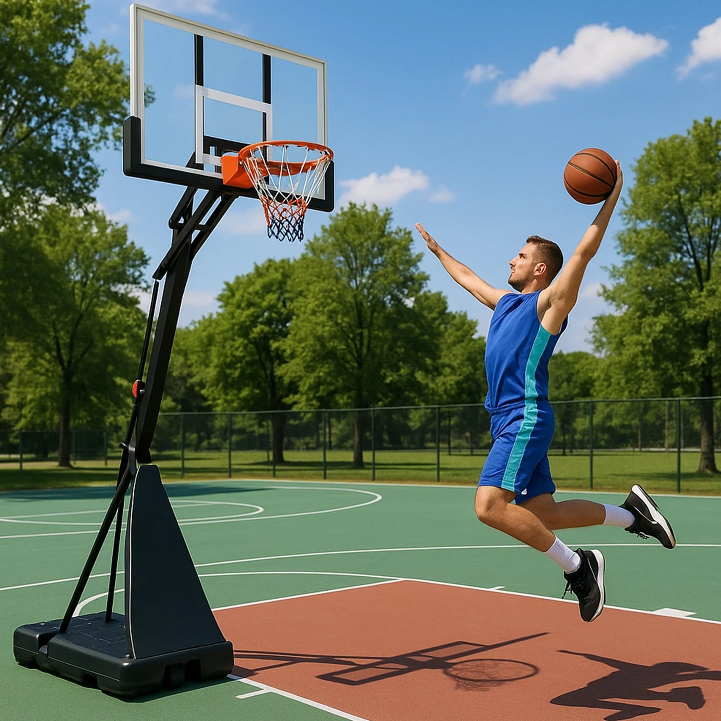 54 In. Portable Basketball Hoop System, 7.5 - 10 Ft. Height Adjustable
