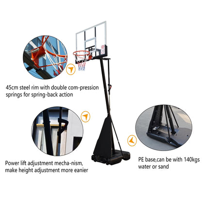 54 In. Portable Basketball Hoop System, 7.5 - 10 Ft. Height Adjustable