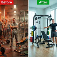 Professional Gym Smith Machine Set—Multi-Functional All-In-One Fitness Equipment, Suitable for Professional Gyms — Before & After