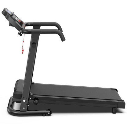 2.5 HP Black Metal Foldable Electric Treadmill with Safety Key, LED Display, APP Control and Inclines