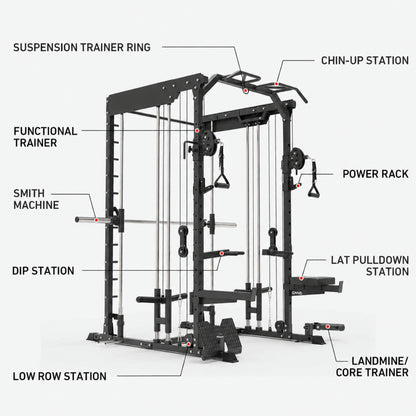 Dual Action Smith Machine with Functional Trainer SM01
