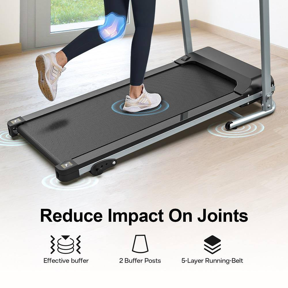 2.5 HP Steel Folding Electric Treadmill Running Machine with LCD Display and Phone/Cup Holder for Home Gym