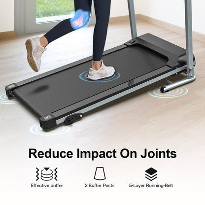 2.5 HP Steel Folding Electric Treadmill Running Machine with LCD Display and Phone/Cup Holder for Home Gym