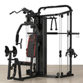 Multi-Station Smith Machine Built for Full-Body Training, 138LB Weight Stack, Leg Press, LAT Station