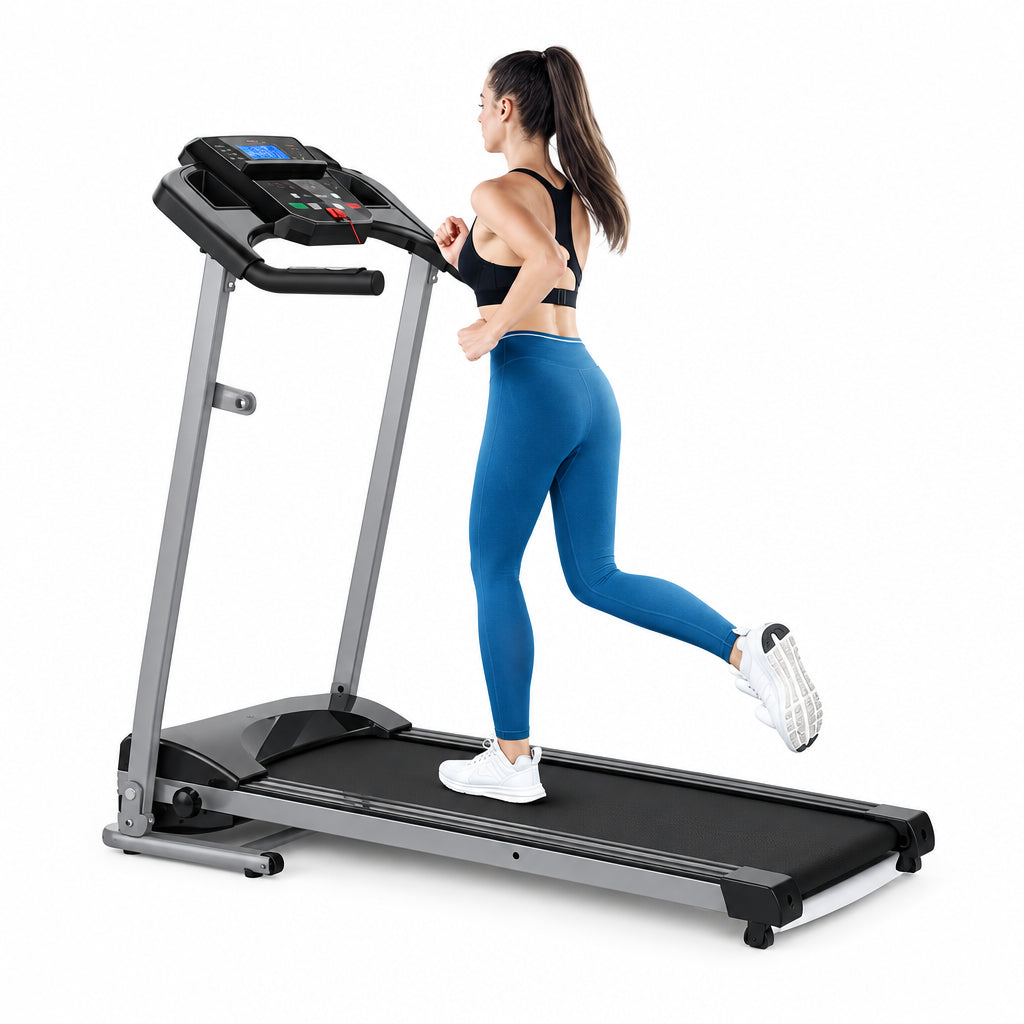2.5 HP Steel Folding Electric Treadmill Running Machine with LCD Display and Phone/Cup Holder for Home Gym