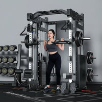 Smith Machine Cable Crossover Built for Full Body Training, Multi-Function Design, Durable Metal Frame